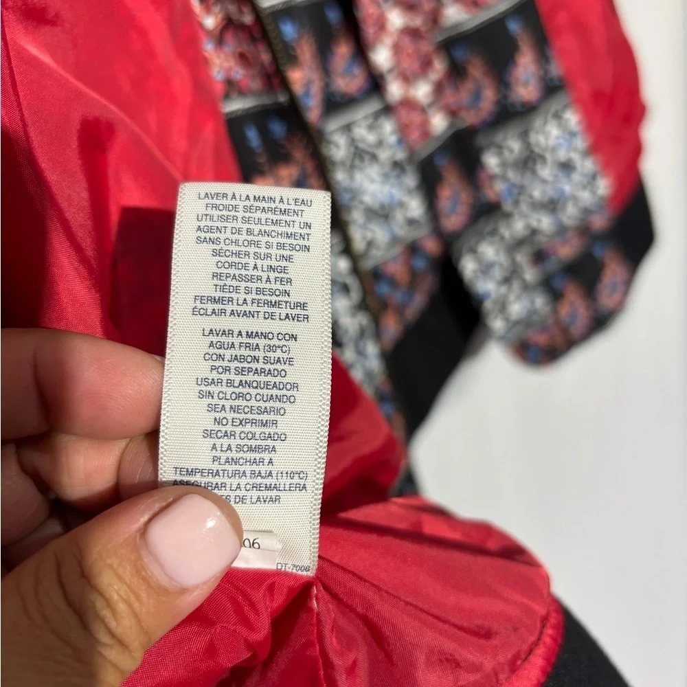 Rafaella Black and Red Patterned Bomber Jacket